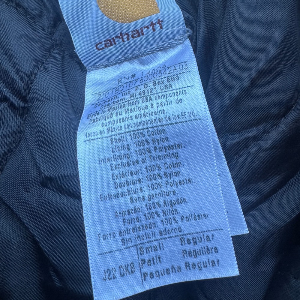 Carhartt J22 DKB Dark Brown Sandstone Arctic Quilt Lined Duck Jacket Small - Picture 3 of 6